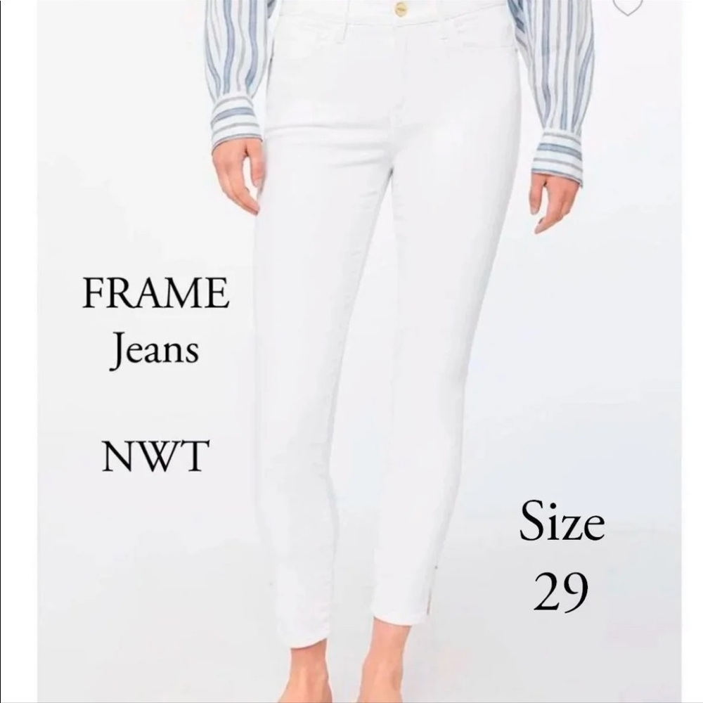 White Frame skinny jeans